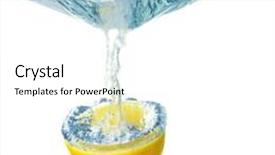  Presentation with lemon - Presentation theme enhanced with half of lemon in the water background and a white colored foreground