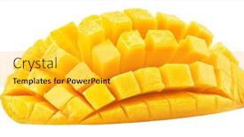  Presentation with mango fruit - Theme consisting of half-of-mango-fruit-cut background and a gold colored foreground