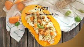  Presentation with wooden - Slides featuring half of pumpkin with yummy background and a yellow colored foreground