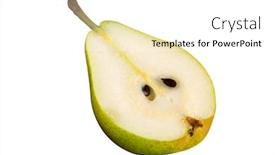  Presentation with pear - Cool new theme with half-of-ripe-green-pear backdrop and a white colored foreground