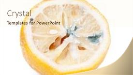  Presentation with lemon - Beautiful slide deck featuring half-of-rotten-lemon-isolated backdrop and a cream colored foreground