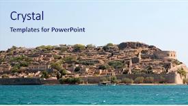  Presentation with crete island - Presentation consisting of half of the 20th century background and a sky blue colored foreground