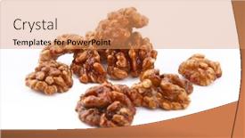  Presentation with meals - Presentation theme with half-of-the-walnut-kernels background and a coral colored foreground