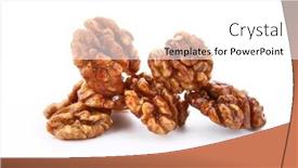  Presentation with natural ingredients - PPT theme featuring half-of-the-walnut-kernels background and a white colored foreground