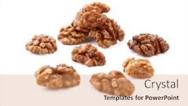  Presentation with meals - Slide deck with half-of-the-walnut-kernels background and a coral colored foreground