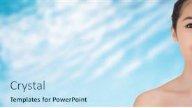  Presentation with ripples - Amazing PPT layouts having half-of-womans-face backdrop and a cool aqua colored foreground