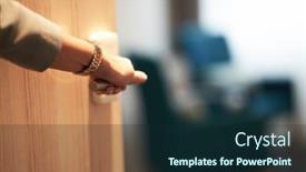  Presentation with open door - Beautiful slides featuring half-open-door backdrop and a wine colored foreground