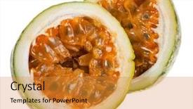  Presentation with passion fruit - Slide deck enhanced with portrait of man godfather background and a dark gray colored foreground