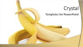  Presentation with banana plant - Slides with half peeled banana isolated background and a white colored foreground