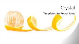  Presentation with orange peel isolated - Presentation theme enhanced with half peeled orange isolated background and a  colored foreground