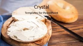  Presentation with cream cheese and fruit sandwich - Beautiful slide set featuring half plain - bagels with cream cheese backdrop and a lemonade colored foreground