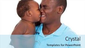  Presentation with african american baby - Slides having half plain - cute african american baby kissing background and a arctic colored foreground