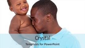  Presentation with african american baby - Beautiful PPT theme featuring half plain - loving african american father kissing backdrop and a arctic colored foreground