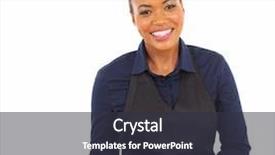 Presentation with waitress - Colorful presentation theme enhanced with half plain - pretty afro american waitress holding backdrop and a dark gray colored foreground