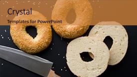  Presentation with sesame seed - Cool new slides with half plain - tasty bagel with sesame seed backdrop and a gold colored foreground