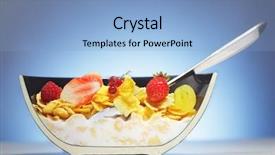  Presentation with corn flakes - PPT layouts consisting of half plate with corn flakes background and a light blue colored foreground