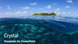  Presentation with sea animals - Amazing presentation design having half shot with sea backdrop and a ocean colored foreground