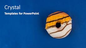  Presentation with donut and coffee - Audience pleasing slide set consisting of half-the-donut-is-eaten backdrop and a ocean colored foreground