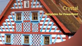  Presentation with indiaan folk - PPT theme featuring half-timbered-farmhouse-folk-architecture background and a tawny brown colored foreground