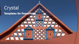  Presentation with czech republic - PPT layouts enhanced with half-timbered-farmhouse-folk-architecture background and a ocean colored foreground