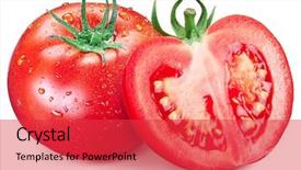 Presentation with deseases of water pollution - Cool new presentation theme with half tomato and water drops backdrop and a red colored foreground