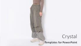  Presentation with studio - Presentation enhanced with half-young-woman-poising-indoor background and a sky blue colored foreground