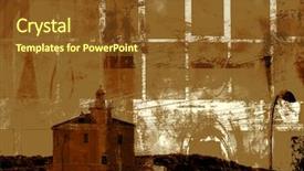  Presentation with computer network design - Slide deck consisting of halftone - computer designed urban grunge background background and a  colored foreground