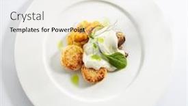  Presentation with flatfish - Theme enhanced with halibut-cutlets-or-fish-cakes background and a white colored foreground