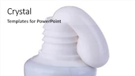  Presentation with halitosis - Colorful presentation enhanced with halitosis - toothpaste squeezed from tube close-up backdrop and a white colored foreground