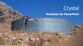  Presentation with water desalination - PPT layouts consisting of halki-greece-june-17-2017 background and a teal colored foreground