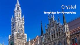  Presentation with town hall - Colorful theme enhanced with hall architecture in munich german backdrop and a  colored foreground