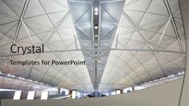  Presentation with hong kong airport - Presentation with hall at airport in hong background and a light gray colored foreground