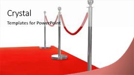 Presentation with awards - Presentation theme consisting of red carpet with rope barrier background and a white colored foreground