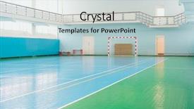  Presentation with handball sport - Presentation theme featuring hall for soccer or handball background and a  colored foreground