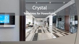  Presentation with smart building - Audience pleasing PPT layouts consisting of hall in modern office building backdrop and a gray colored foreground