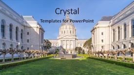  Presentation with san francisco - Colorful presentation theme enhanced with hall in san francisco civic backdrop and a light blue colored foreground