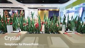  Presentation with chemistry leaves green leaf - Audience pleasing presentation theme consisting of hall of cozy japanese restaurant backdrop and a coral colored foreground