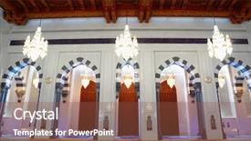  Presentation with oman - Slide deck featuring hall of grand mosque background and a tawny brown colored foreground