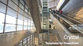  Presentation with shanghai - Cool new presentation theme with hall of shanghai south railway station backdrop and a gray colored foreground