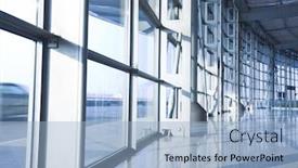  Presentation with shanghai - Beautiful presentation theme featuring ceiling windows city - hall of shanghai south railway backdrop and a light blue colored foreground