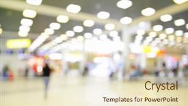  Presentation with airport - Audience pleasing theme consisting of hall with duty free shops backdrop and a soft green colored foreground