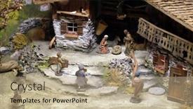  Presentation with nativity - Audience pleasing PPT theme consisting of hallein-austria-december-14-nativity backdrop and a coral colored foreground