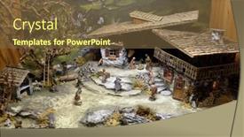  Presentation with nativity - PPT layouts enhanced with hallein-austria-december-14-nativity background and a tawny brown colored foreground