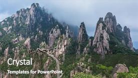  Presentation with national - PPT theme featuring hallenluja - zhangjiajie national forest park background and a  colored foreground