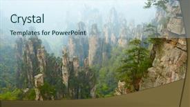  Presentation with china - Cool new PPT theme with hallenluja - zhangjiajie national park china avatar backdrop and a  colored foreground