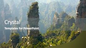  Presentation with china - Slide set consisting of hallenluja - zhangjiajie national park china avatar background and a  colored foreground