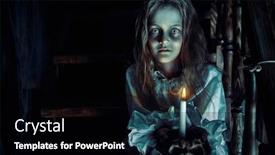  Presentation with old house - Amazing slide set having halloween-a-ghost-girl backdrop and a black colored foreground