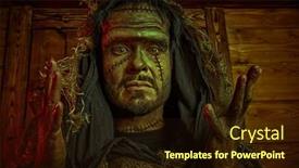  Presentation with novel - Presentation enhanced with halloween-a-scary-bearded-man background and a wine colored foreground