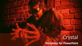  Presentation with mad scientist - Theme consisting of halloween-a-scary-mad-scientist background and a tawny brown colored foreground