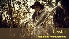  Presentation with horror evil - PPT theme having halloween-a-scene-of-horror background and a tawny brown colored foreground